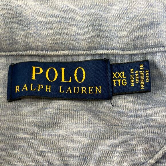 Polo Ralph Lauren Shirt Men’s XXL Blue 1/4 Zip Pullover Long Sleeve Golf Top - Picture 7 of 11